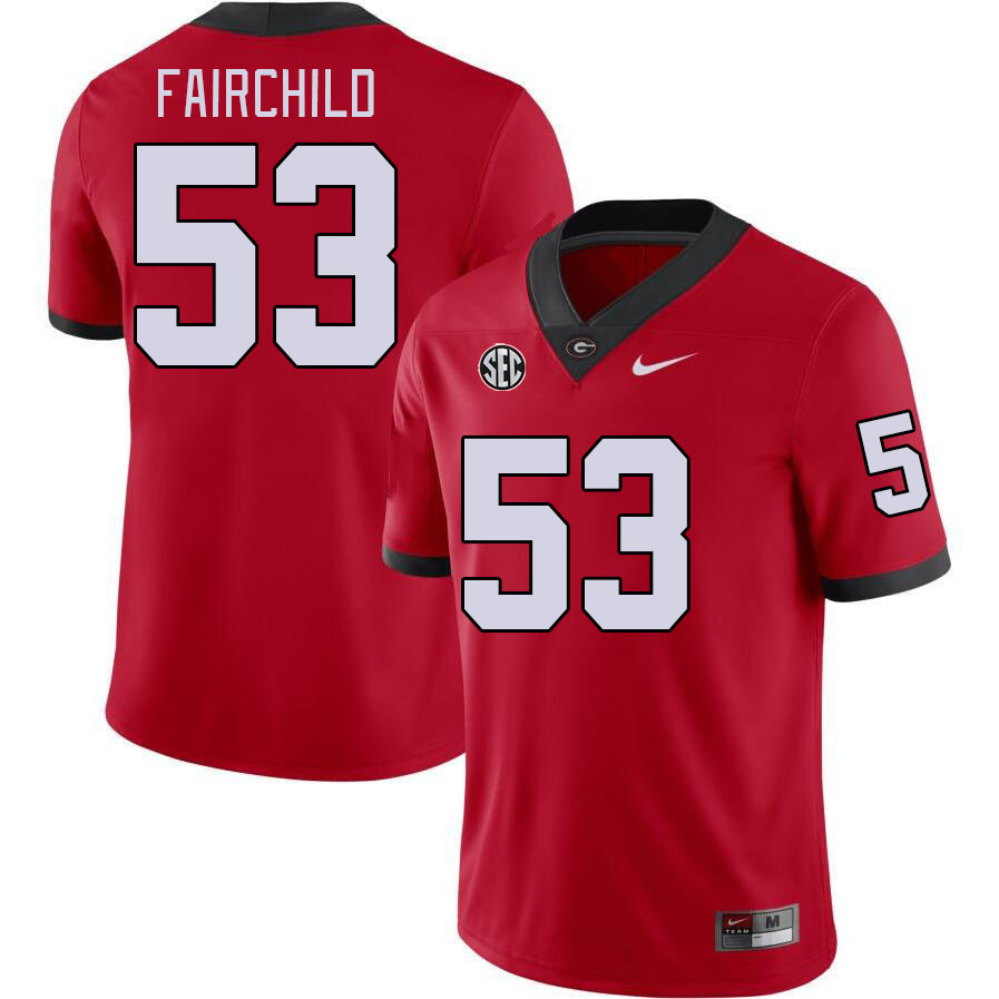 Georgia Bulldogs Men's Dylan Fairchild #53 Red Stitched College UGA Football Jersey 23JC017EH